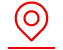 Ícone de marcador de localização desenhado com linhas vermelhas